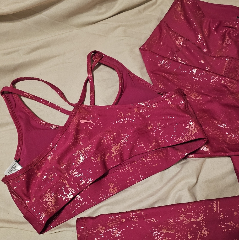 Puma Fuchsia and Metallic Sports Bra